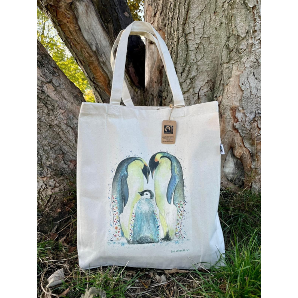Eco-friendly tote shopping bag Penguin family