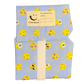 Sandwich wrapper in Emojis new fabric (blue background with various yellow emojis)