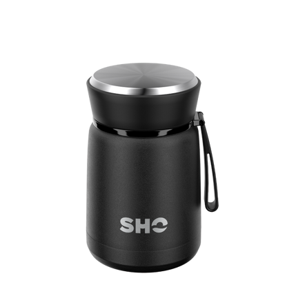 SHO reusable food flask in jet black