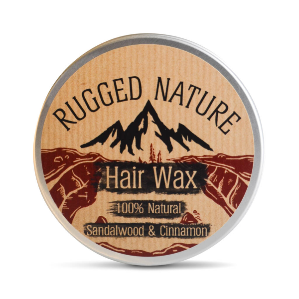 Rugged Nature vegan hair wax in aluminium tin in Sandalwood & cinnamon