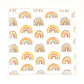 Reusable make up pad in Rainbows design (white background with small painted rainbows)