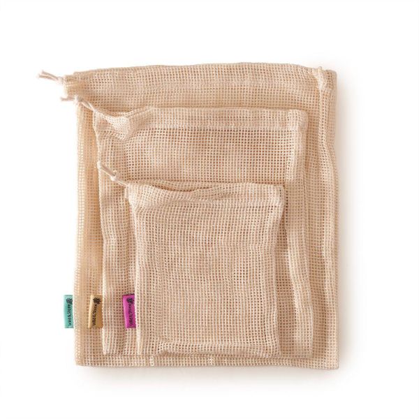 Organic cotton mesh produce bags set of 3