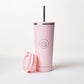 Insulated travel cup in Pink flamingo colourway (pink)