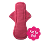 Eco Femme night pad shown with flanelette red top layer