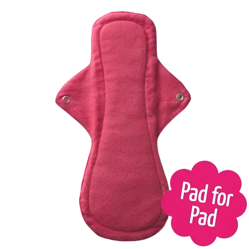 Eco Femme night pad shown with flanelette red top layer