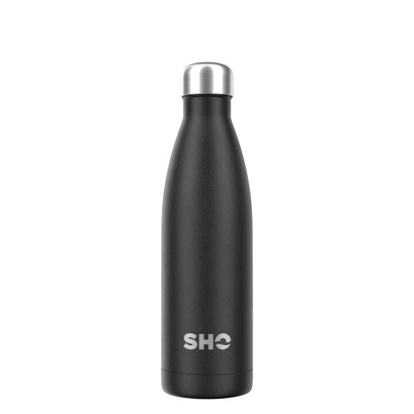 SHO eco-friendly reusable bottle in Jet black colour, 500ml