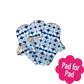 Eco Femme natural organic panty liner set, showing 3 pads with blue and white swirl bottom layer 