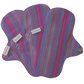 Eco Femme reusable panty liners (back) in purple and blue stripes