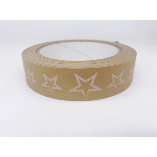 Eco-friendly paper tape brown kraft with silver stars