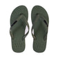 Waves rubber eco-friendly flip-flops in khaki green