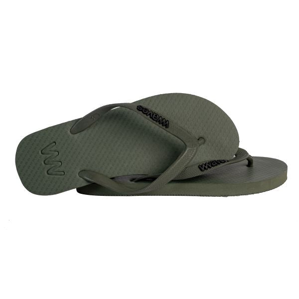 Khaki green flip on sale flops