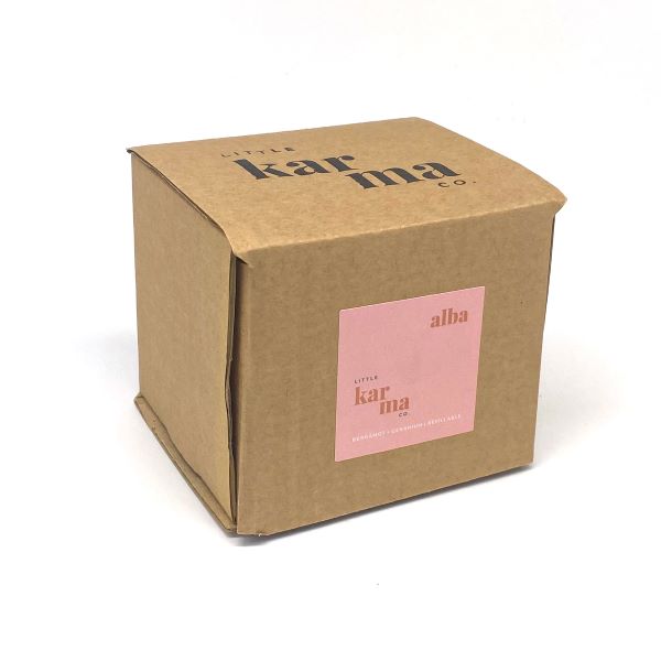 Candle refill shown in cardboard box packaging