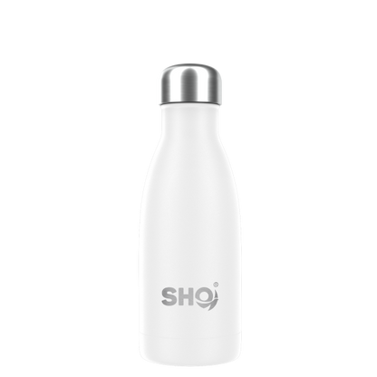 Reusable bottle in ice white with aluminium screw top lid