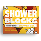 Totally solid shower gel bar in ginger and agave nectar, shown in orange and yellow cardboard packaging