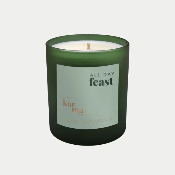 Clean-burning refillable mini Christmas candle in All Day Feast