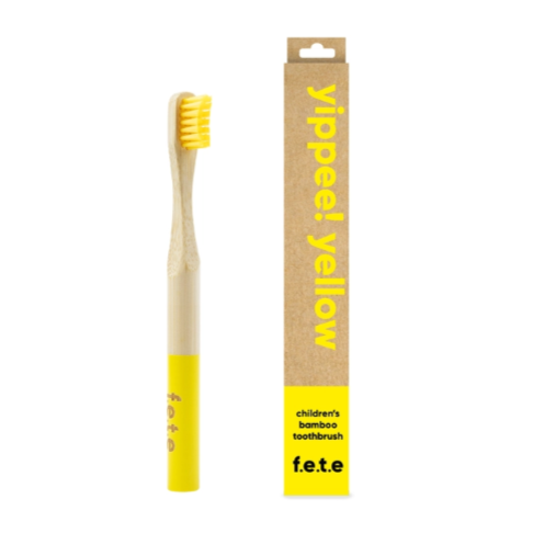 Child's bamboo toothbrush Yippee yellow