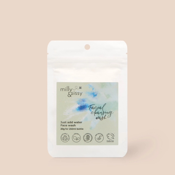 Facial cleansing wash pouch