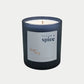 Clean-burning refillable mini Christmas candle in Sugar & Spice fragrance, in a blue glass refillable jar