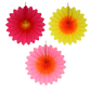 Paper flower decorations Sunset flowers  (three different colours combining oranges, yellows, pinks and reds)