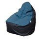 Outdoor eco-friendly beanbag Marine & Orca (marine blue seat with black base)