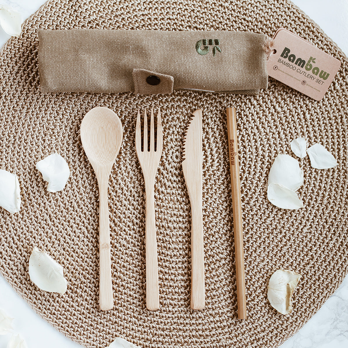 Eco friendly bamboo cutlery set