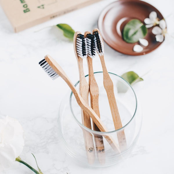 Bamboo toothbrushes set of 4