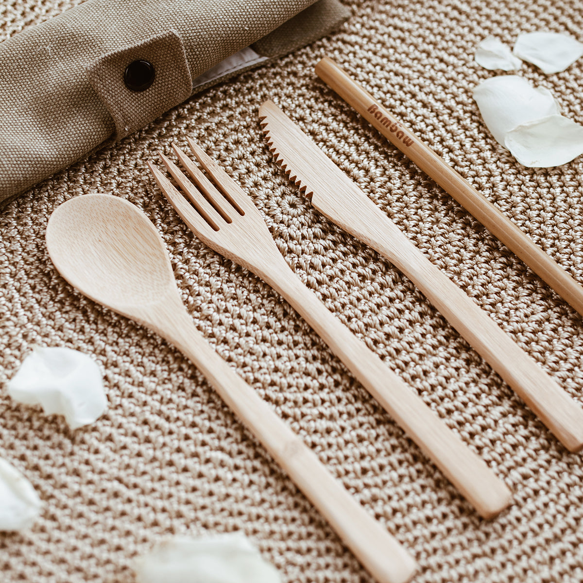 Eco friendly bamboo cutlery set