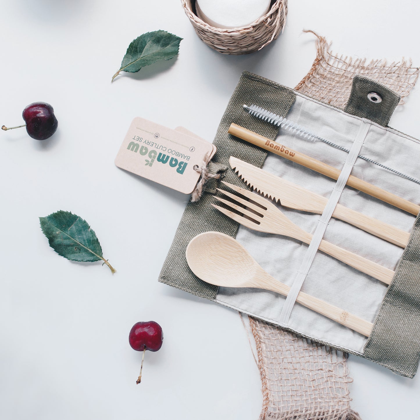 Eco friendly bamboo cutlery set