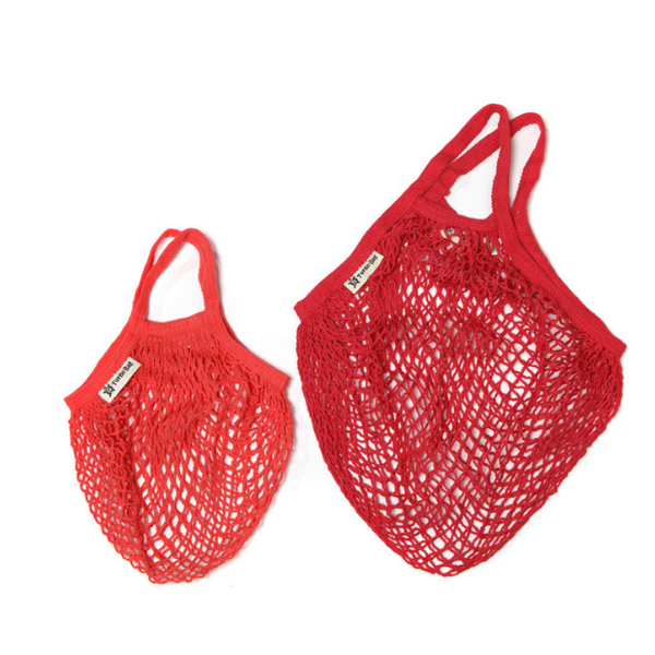 Adult and child string bag red