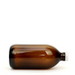 Amber glass refillable bottle with aluminium lid 500ml
