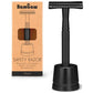 Eco-friendly metal safety razor with stand Black
