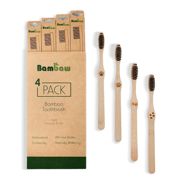 Eco-friendly bamboo toothbrush set Hard bristles