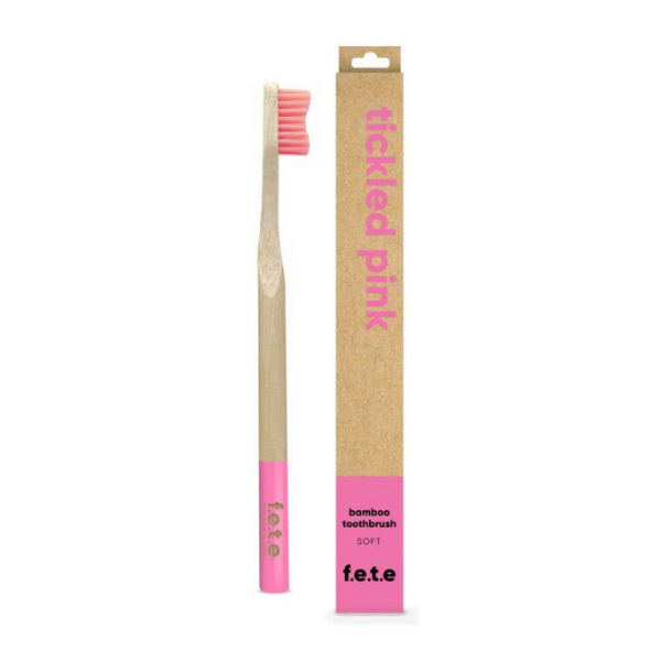 Bamboo toothbrush tickled pink