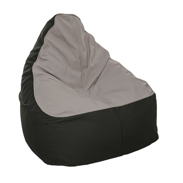 Eco-friendly bean bag Pebble Oyster (grey seat with charcoal dark grey base)