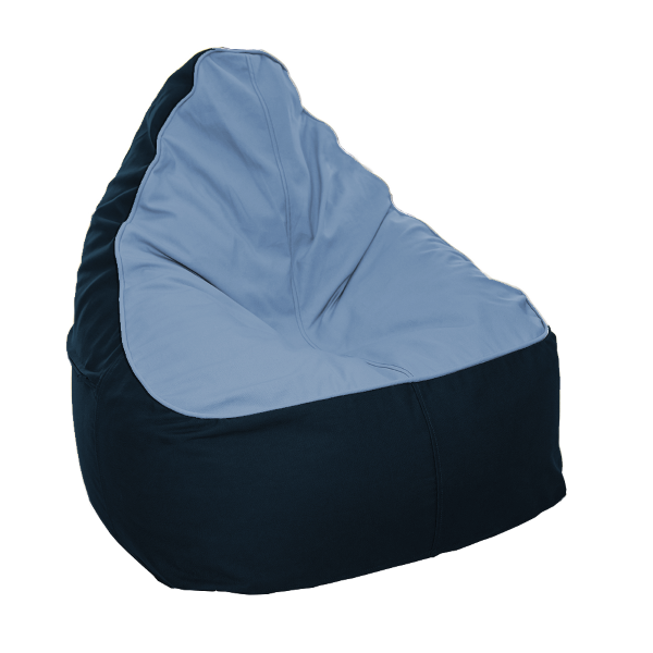 Eco-friendly bean bag Ocean Midnight (blue seat with black base)