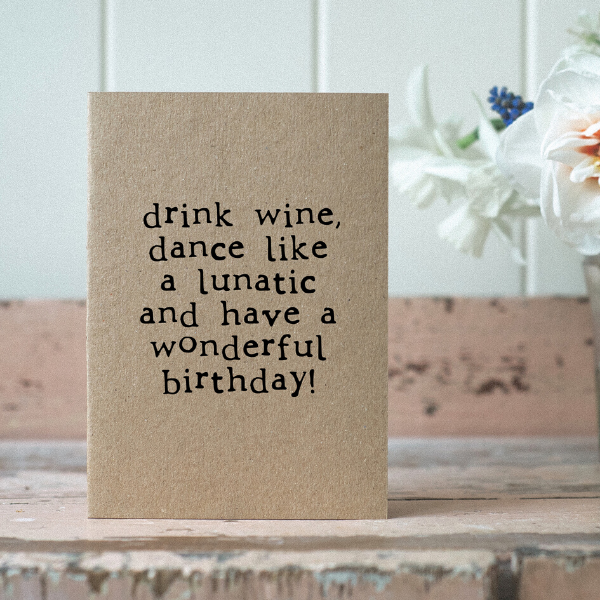 Eco card birthday wine