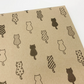 Eco-friendly gift wrapping paper Brown paper with black cartoon cats