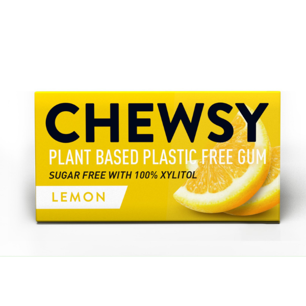 Plastic-free chewing gum lemon