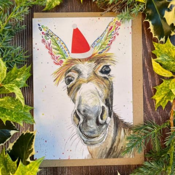 Eco Christmas card Christmas Dylan the Donkey