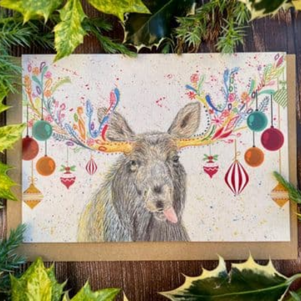 Eco Christmas card Christmoose 
