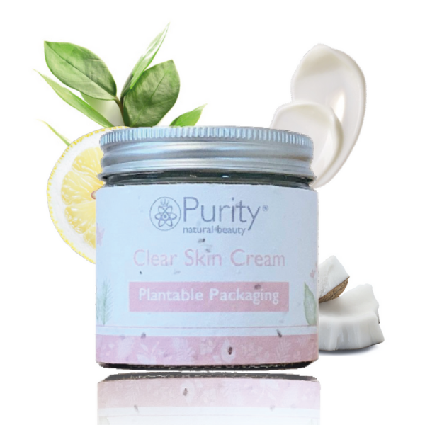Clear skin face cream plantable packaging