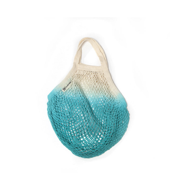 Dip dyed string bag aqua