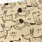 Eco-friendly gift wrapping paper Brown paper with black cartoon dogs