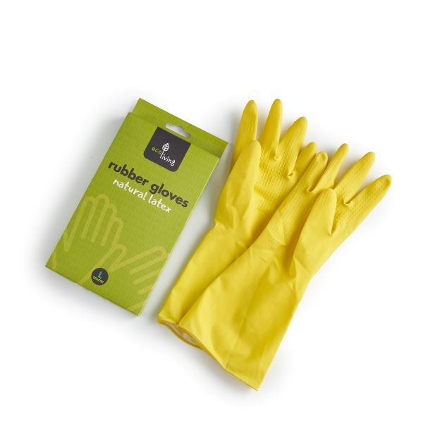 Natural latex rubber gloves Large