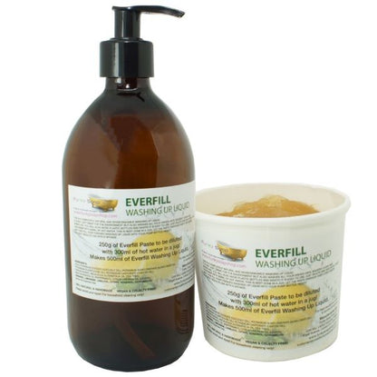 Everfill plastic-free washing up liquid paste and reusable bottle