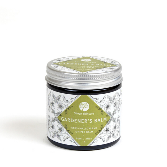 Eco-friendly gardener's balm in glass jar with aluminium lid