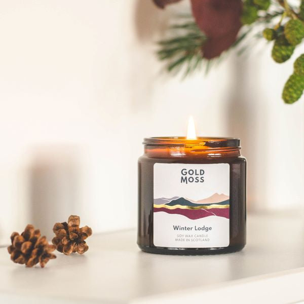 Eco-friendly soy wax candle Winter lodge