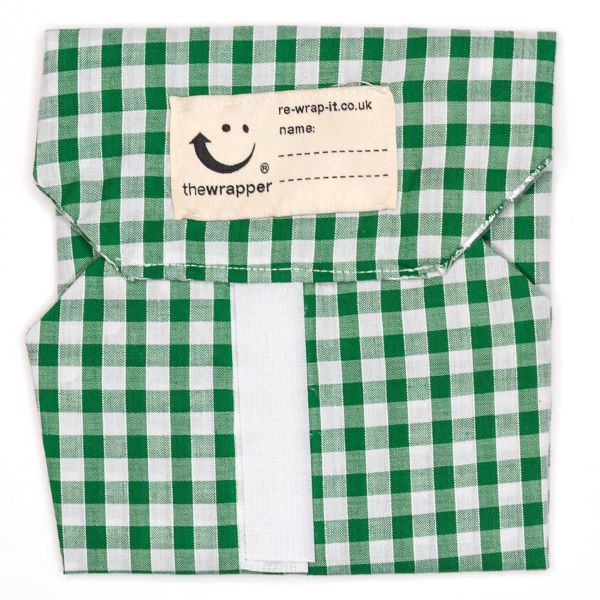 Sandwich wrapper Green check (green background with white background)