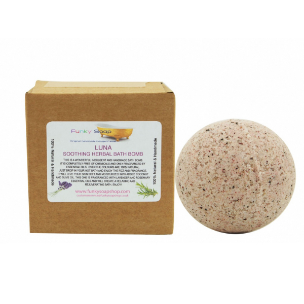 Bath bomb with cardboard box Luna soothing herbal