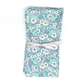 Reusable cotton napkins in Aqua flowers wrapped in ribbon